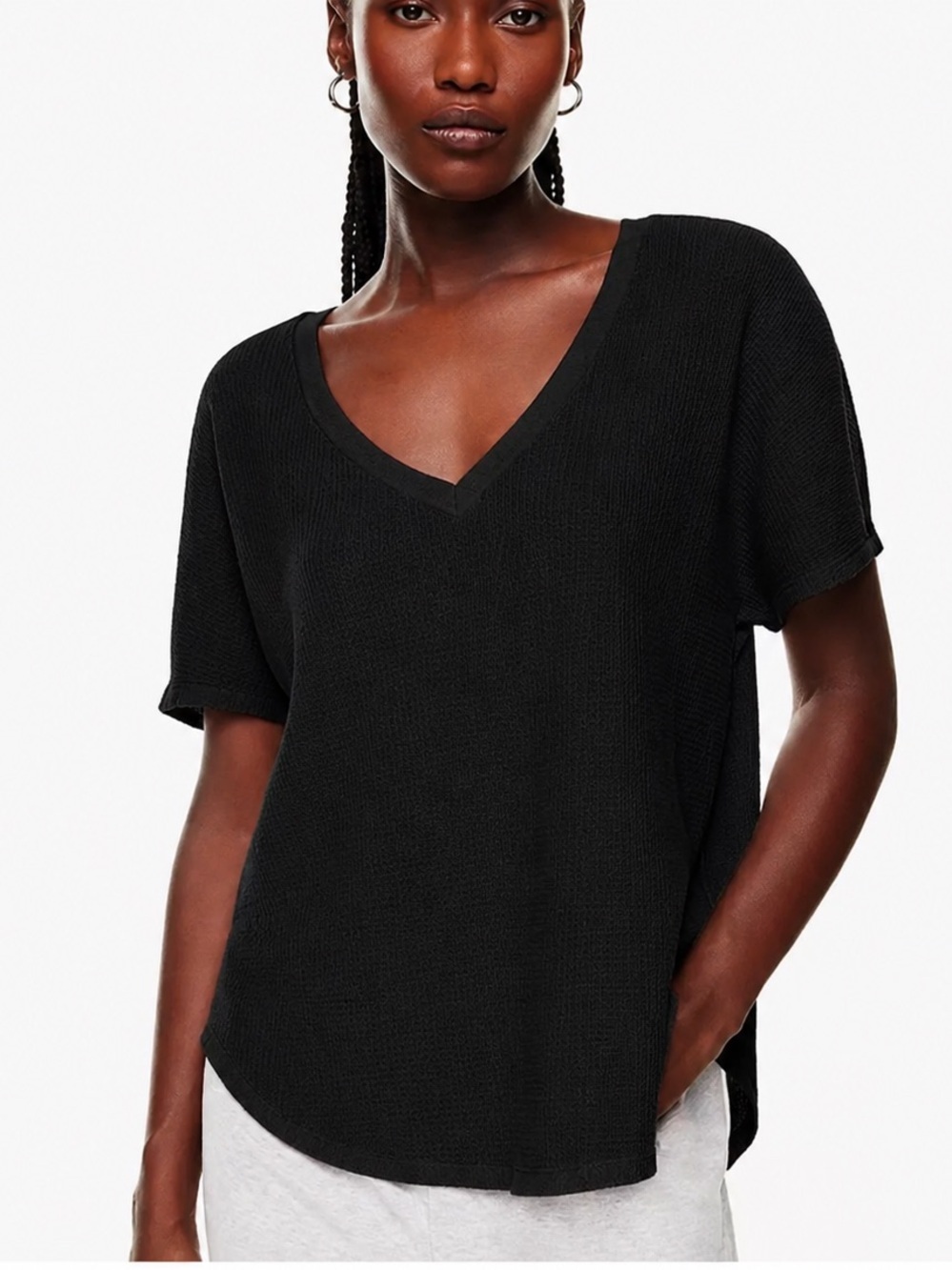 Artizia The Group Babaton Berry Thermal Waffle Knit T-Shirt WHITE Size Small